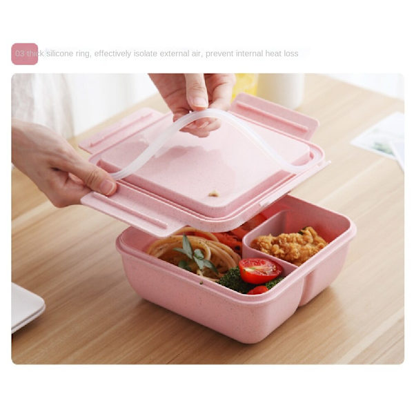 Lunchbox av vetefiber, lämplig för studentseparerad White