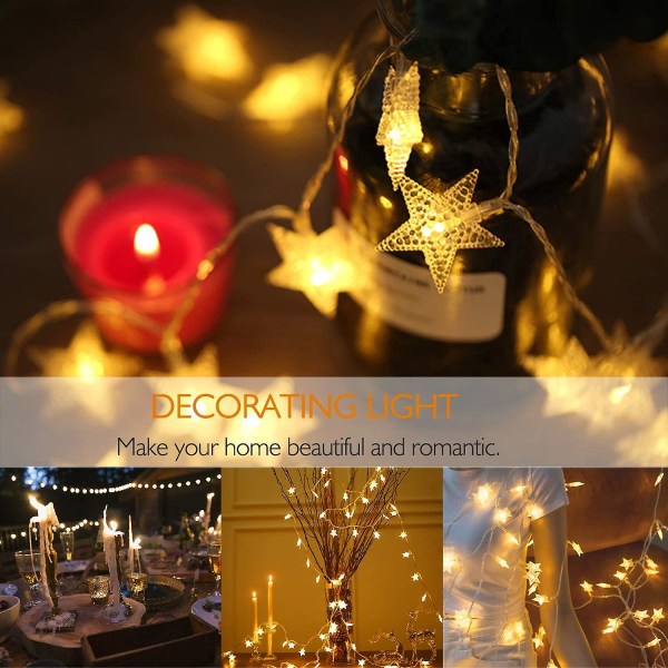 5 Meter 50 Led Fairy Lights Star House Dekoration Varm