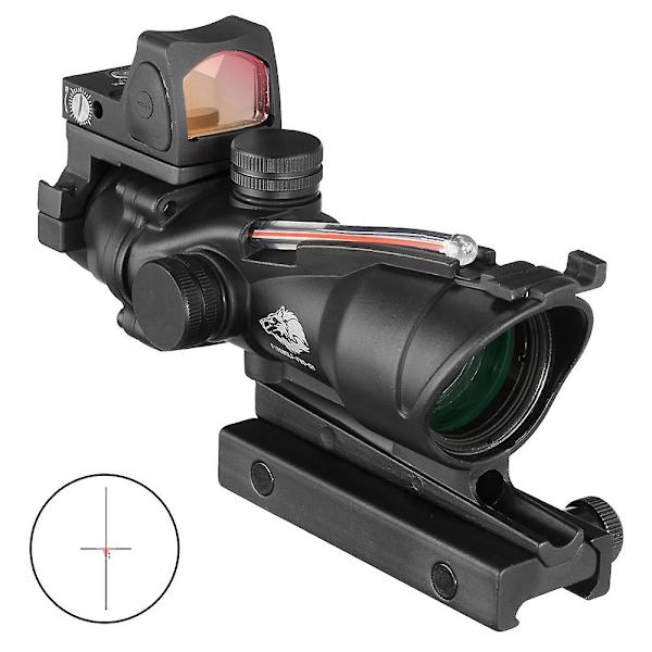 Fire Wolf Acog 4x32 Tactical Optic Kikarsikte Rött Green Cross