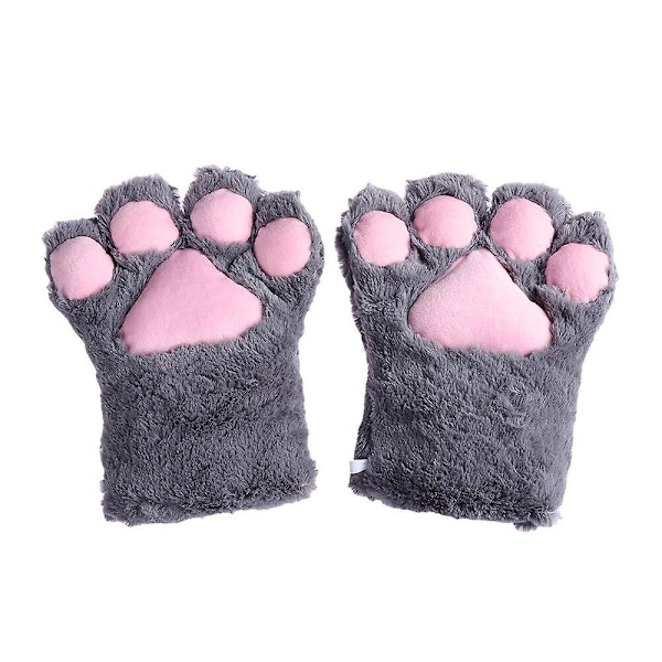Kvinnor Söt katt Kattunge Paw Claw varma handskar White One Size