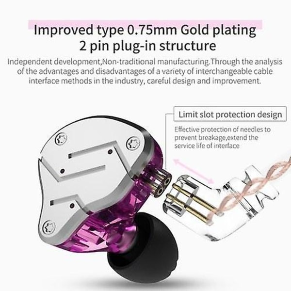KZ ZSN 3,5 mm Wired In Ear Metal HiFi-hörlurar med
