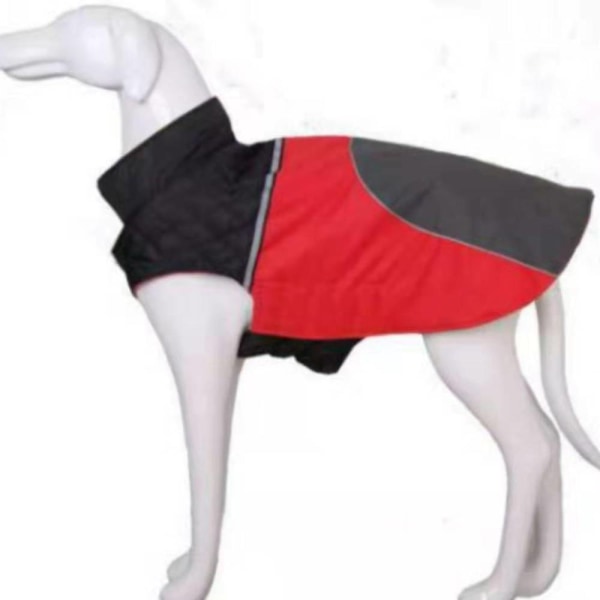 Dubbelsidig bärbar husdjursjacka, skarvningsfärg förtjockad Red XXL