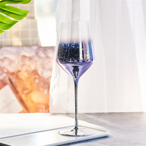 Kristallglas Rödvinsglas, Starry Tall Nordic Style Blue