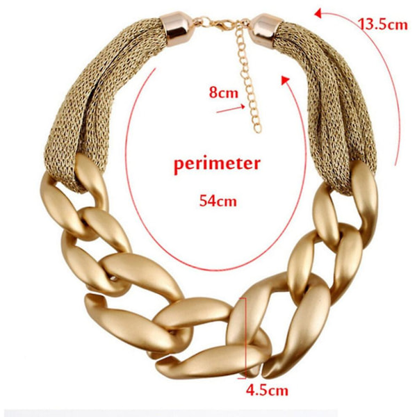 Big Chunky Halsband Guldfärg Plast Chain Link Statement