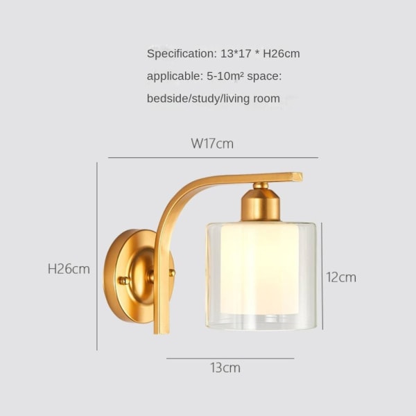 Vägglampa inomhus, kreativ enkelhet, modern stil, 2033 Gold