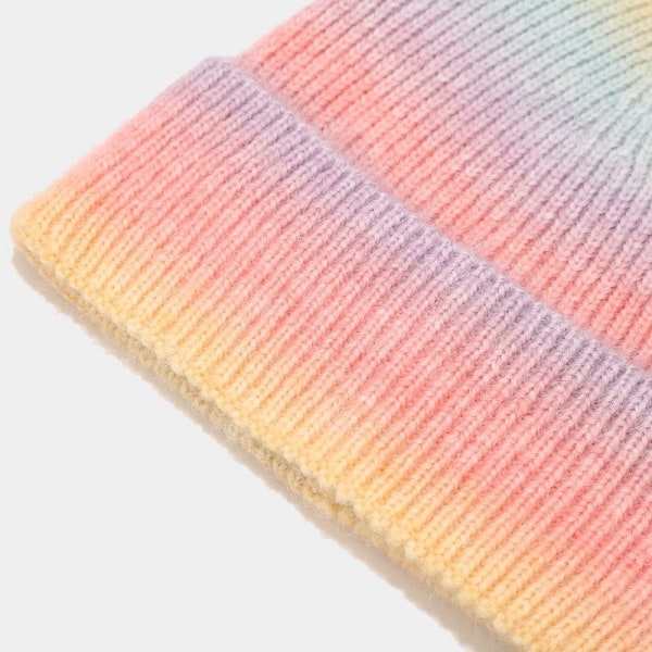 Mode Tie Dye Stickad Mössa Vinter Ull Skullies Beanies För