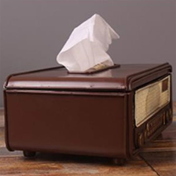 Retro Radio Shape Tissue Paper Box Servettförvaringsbox