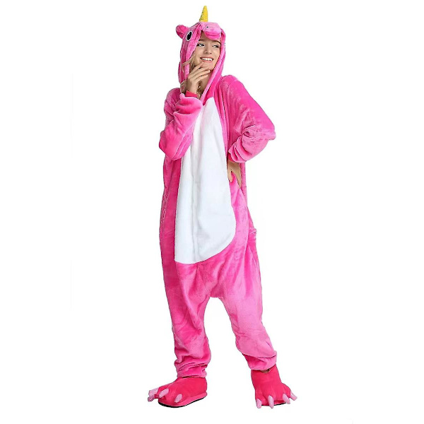 Pegasus Kostym Vuxna Barn Unicorn Pyjamas Onesie Rose S