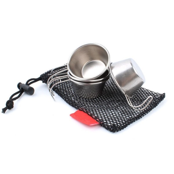 4 st / Set Polerad 50 Ml Mini Rostfri Shot Cup