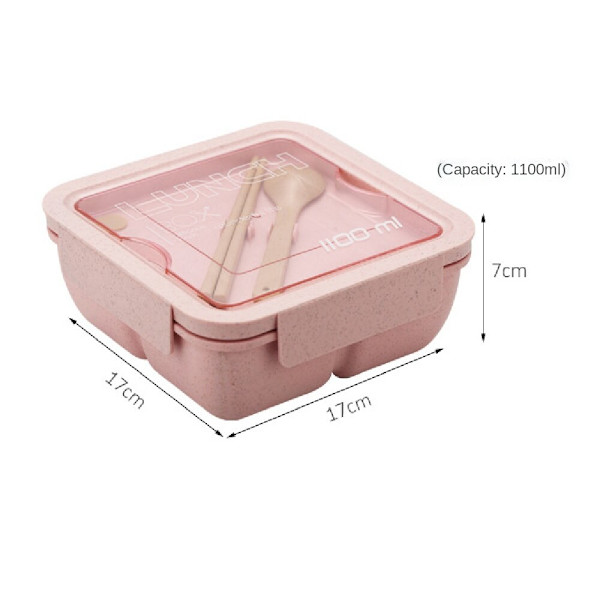 Lunchbox av vetefiber, lämplig för studentseparerad White