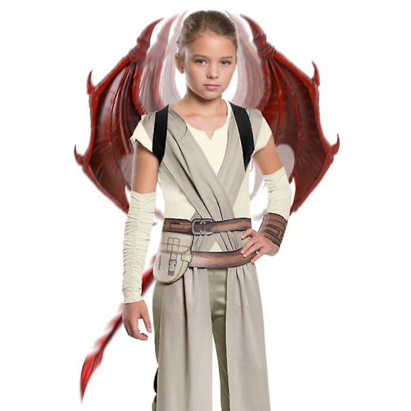 Kids Dragon Wings Kostym, Dinosaur Tail Mask Set, Cosplay Red