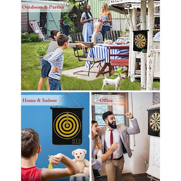 Magnetisk darttavla för barn och vuxna, dubbelsidig bräda