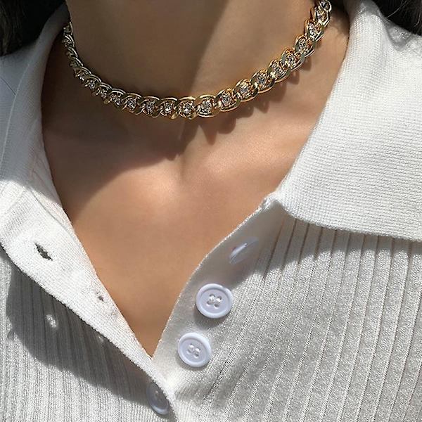 Toggle Clasp Guldhalsband, Mixed Linked Circle, Minimalistisk