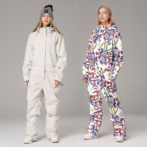 Vattentät One Piece Skiddräkter Snowboard Jumpsuit Sport S / Style1 Armygreen