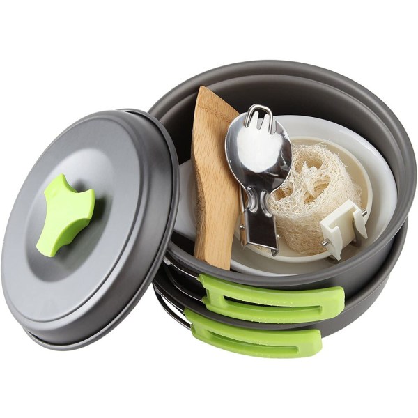 Camping Cookware Kit Gear Camp Tillbehör Utrustning Krukor