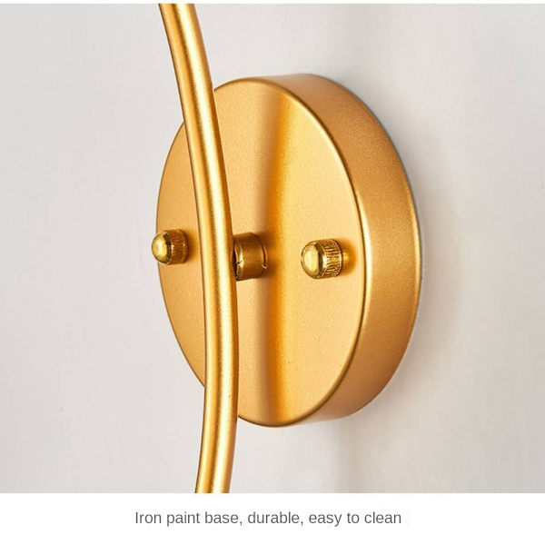 Vägglampa inomhus, modern minimalistisk ljus lyxstil, guld