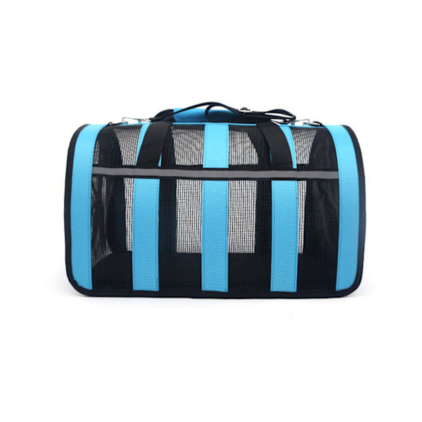 Fyrsidigt Mesh Cat Dog Carrier Bag Color Bar som andas