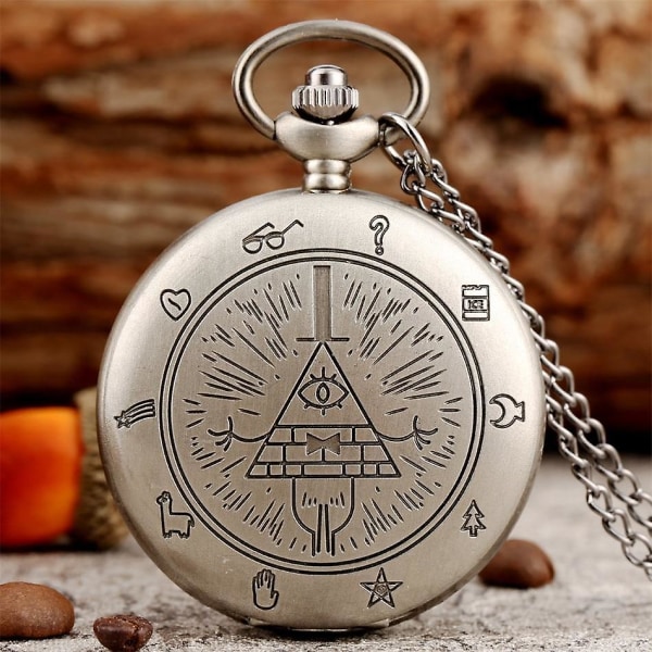 Bill Cipher- Gravity Falls Theme, Quartz Pocket Watch, Black