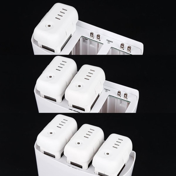 Ocday White 3 In 1 3 Port Batteri Dock Batteriladdare För