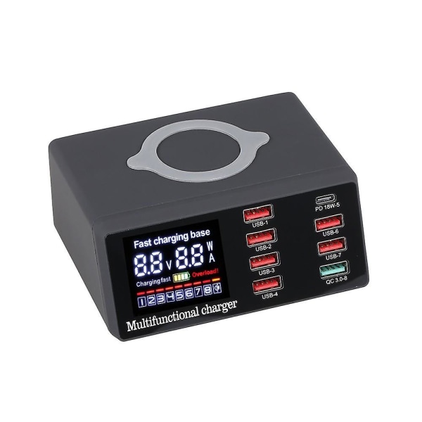 8-portars trådlös USB laddare snabbladdning pd+qc3.0+ USB