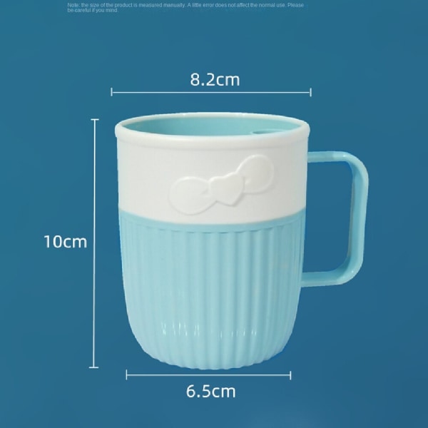 Plast munvatten kopp med tecknat mönster tvåfärgad Blue