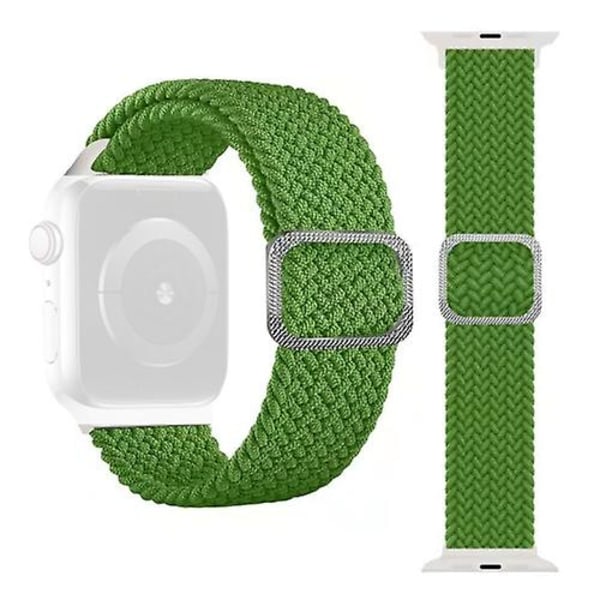 Spänne flätat klockband med elastiskt band för Apple Watch Pistachio 42mm 44mm 45mm