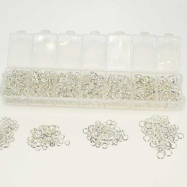 2500st 3-9mm Silver Tone Jump Rings Smycken fynd