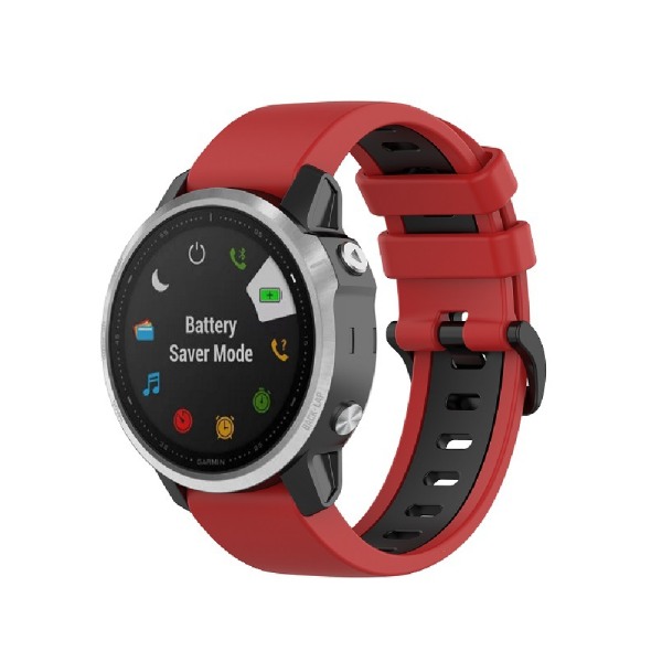 20mm/22mm/26mm Silikonrem för Garmin Fenix6X Red 22mm