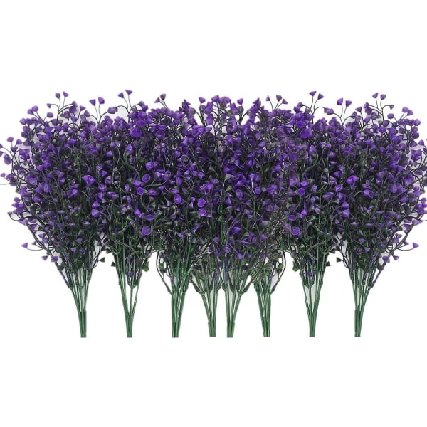 Konstgjorda växter Buskar, falska plastblommor inomhus Purple 8
