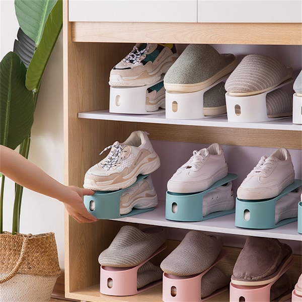 Skoställ i plast, tredimensionell för sovsal Pink