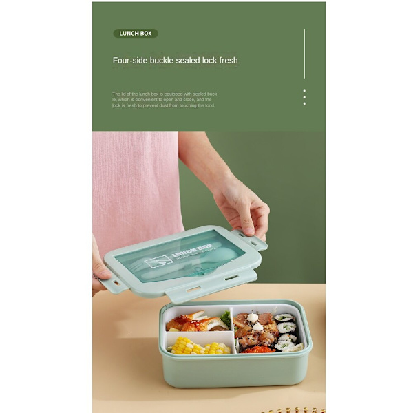 Plastmatlåda, mikrovågsbar rektangel lämplig för Green