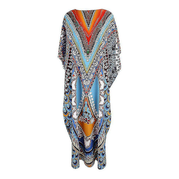 Printed Summer Bikini Cover Up Half Sleeve Beachwear Kaftan