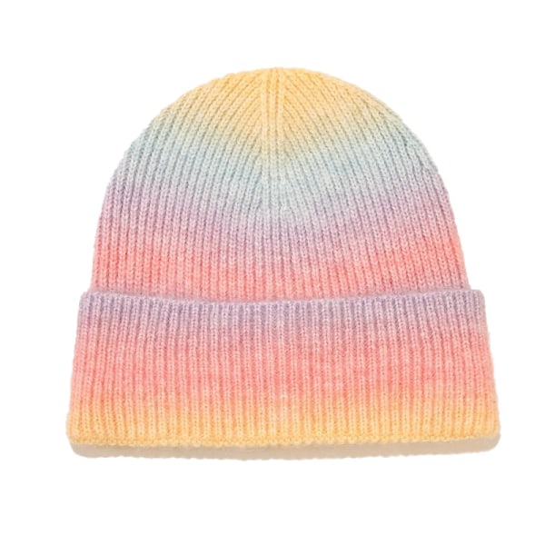 Mode Tie Dye Stickad Mössa Vinter Ull Skullies Beanies För