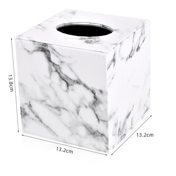 Marble Cube Square Tissue Box PU Läder Roll Tissue Hållare