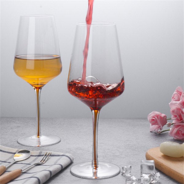 Crystal Wine Glass, Transparent High-legged Crystal Wine