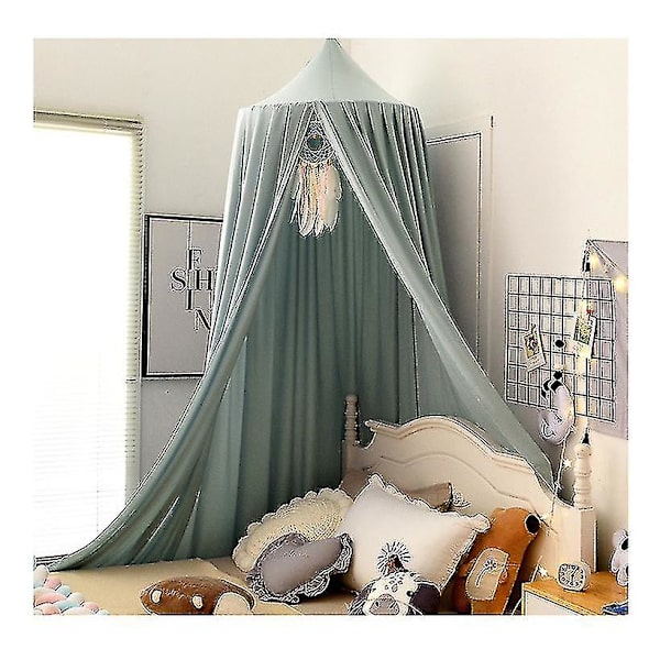 Sängkapellgardin för barn Baby , rund kupol för barn inomhus LIGHT GREEN