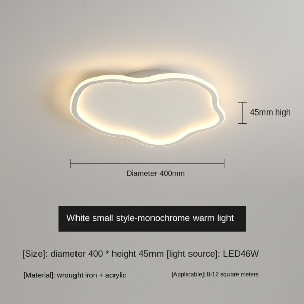 Cloud LED-taklampa, Diameter 40cm / Höjd 5cm, Varm White