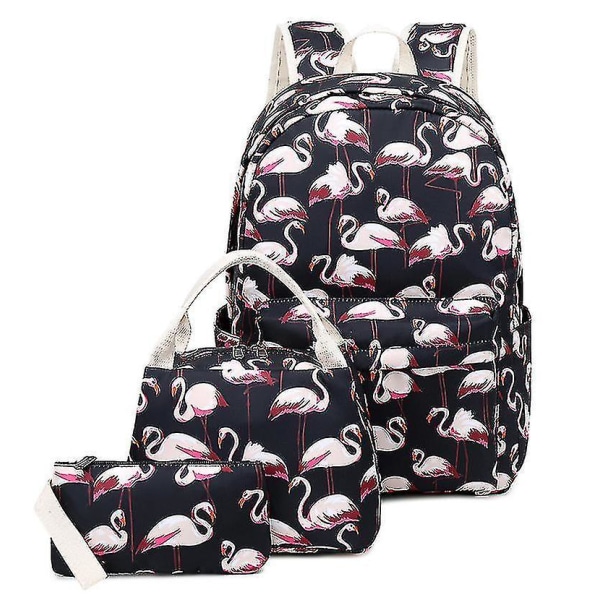 Ryggsäckar 3st/ set flamingotryck ryggsäck case print
