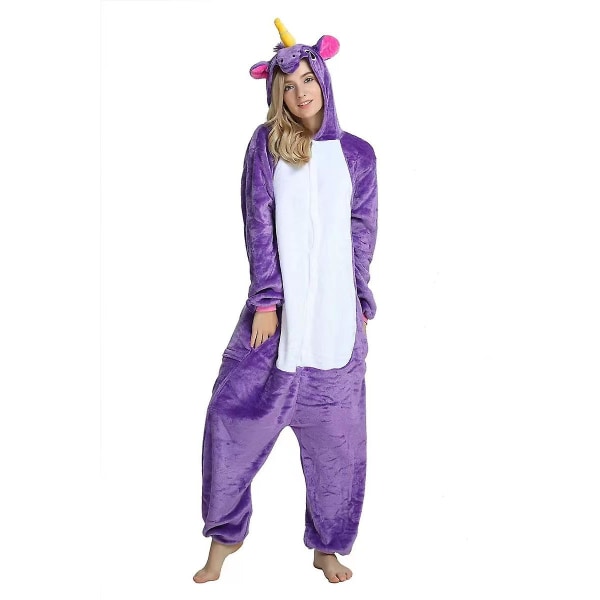 Pegasus Kostym Vuxna Barn Unicorn Pyjamas Onesie Purple 115