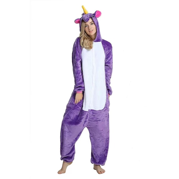 Pegasus Kostym Vuxna Barn Unicorn Pyjamas Onesie White and Pink XL