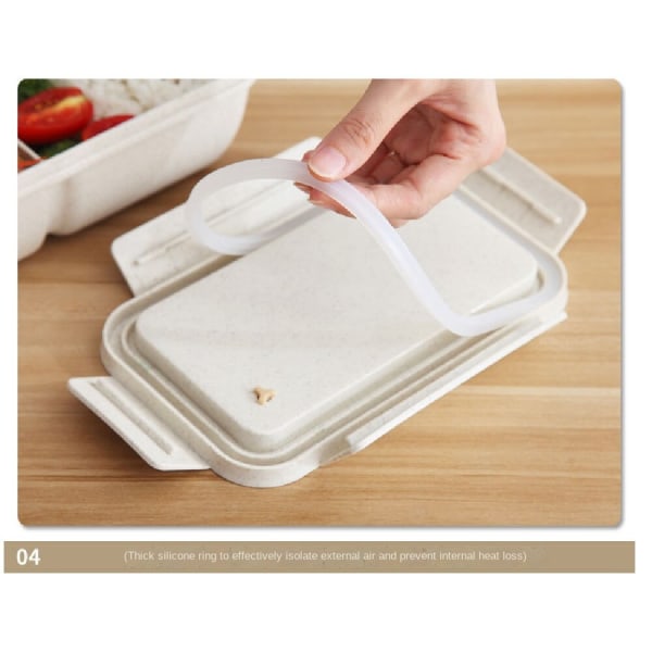 Wheat Straw Lunchbox, mikrovågsugn, lämplig för studenter White