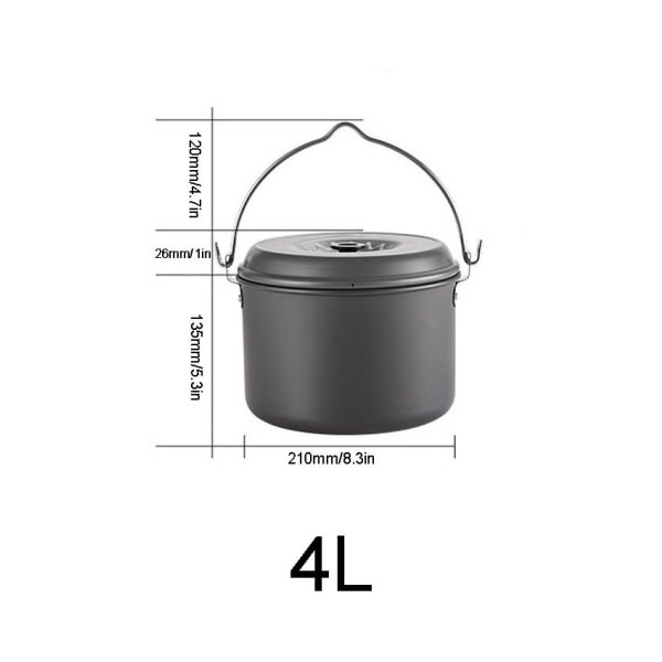 Campingkruka Aluminium Matlagning Stockpot Soppakruka Hållbar