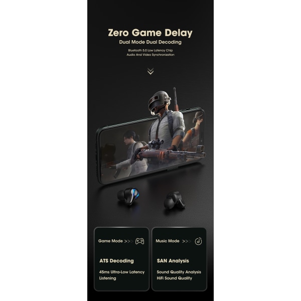 Niye Gaming Earbuds 65ms Low Latency TWS Bluetooth -hörlurar