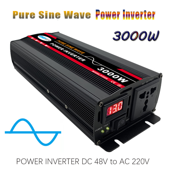 3000W 48V till 220V Pure Sine Wave Power Inverter Solar