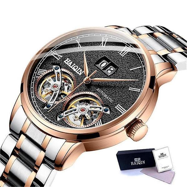 Automatisk självvindande watch i mekanisk stil för män Gold Black S
