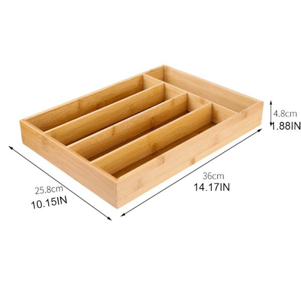 Kökslåda Organizer Bestickbricka 5 fack Trä