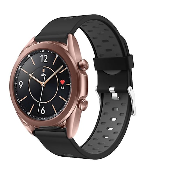 För Samsung Galaxy Watch 3 45mm Silikon med tre rader Black Red