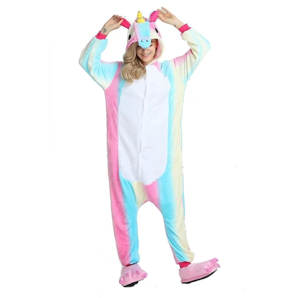 Pegasus Kostym Vuxna Barn Unicorn Pyjamas Onesie Color L
