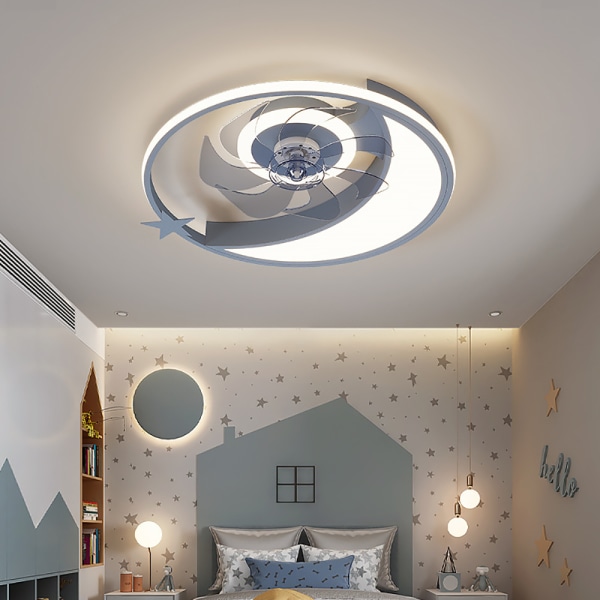 Tecknad barnrum Fläktlampa Sovrumslampa Smart Room