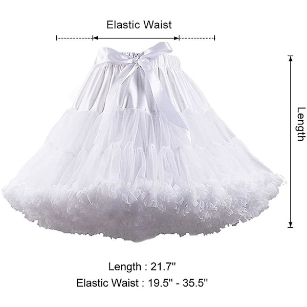 Kvinnors elastisk midja Chiffong underkjol Puffy Tutu Tulle